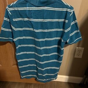Blue and white polo